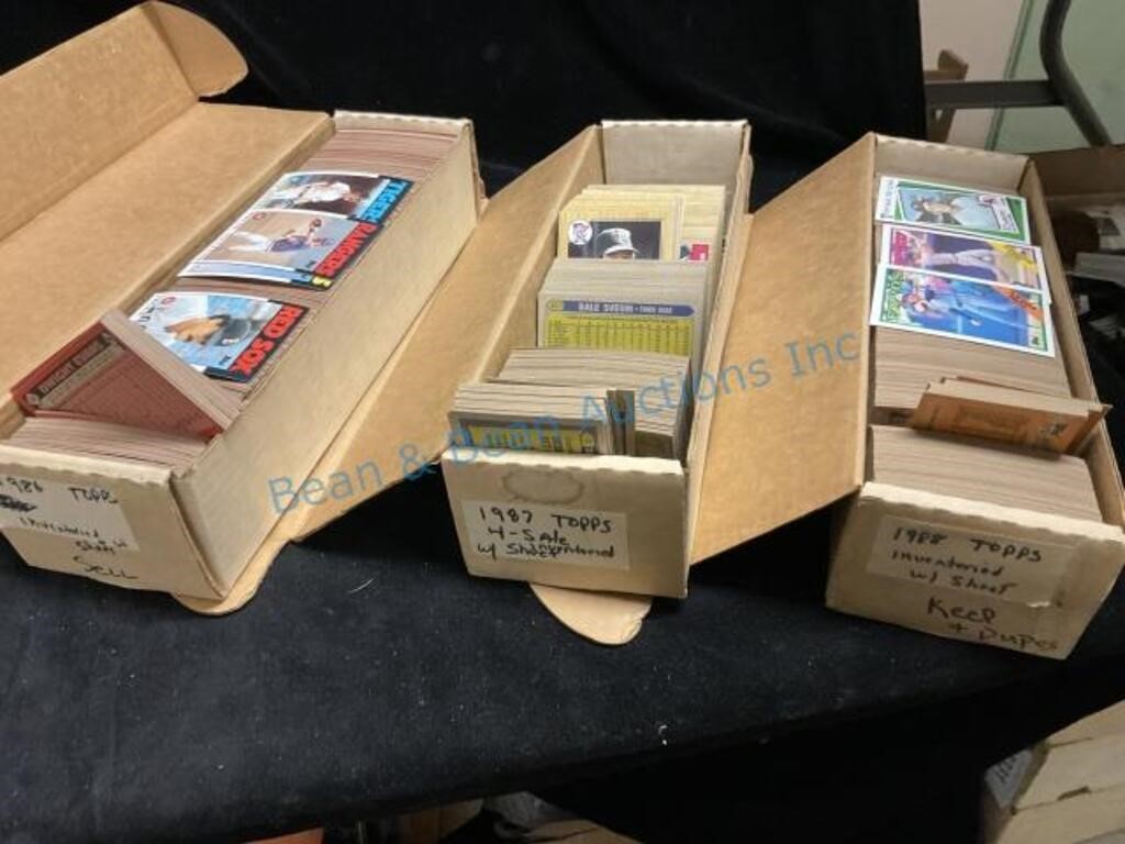 Three boxes of baseball cards