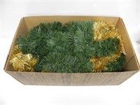 BOX OF CHRISTMAS FAUX GARLAND-GOLD & GREEN