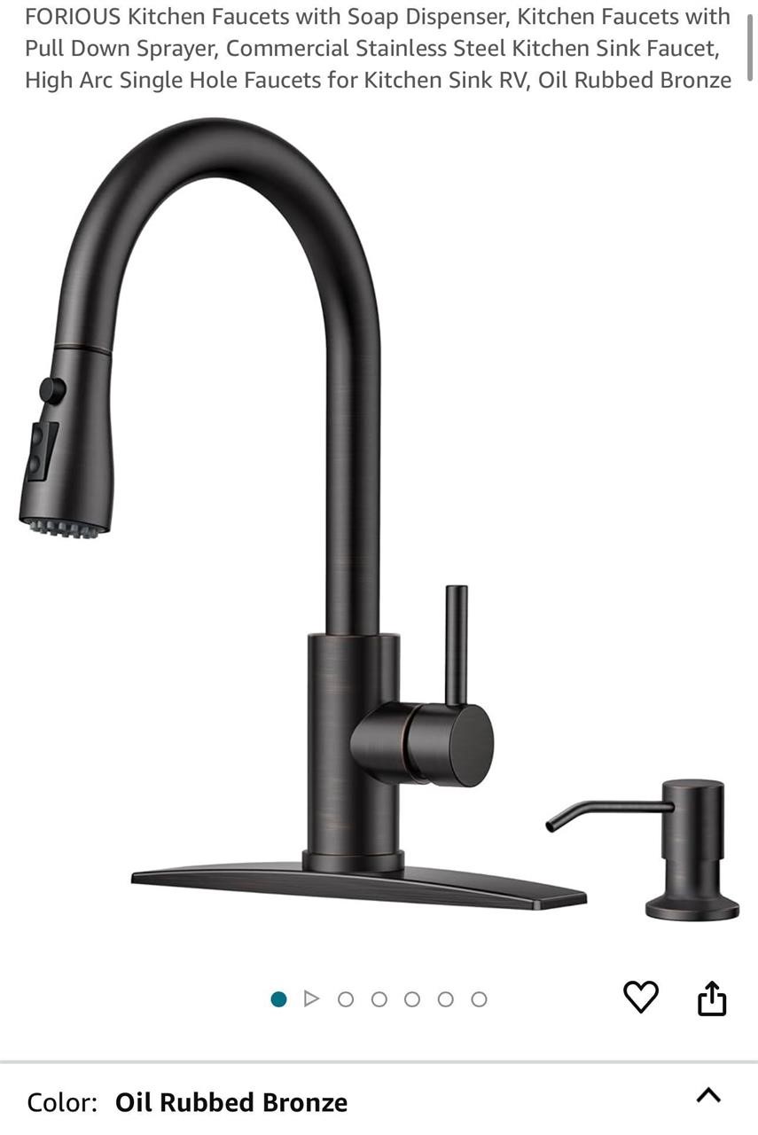 FORIOUS Kitchen Faucets with Soap Dispenser