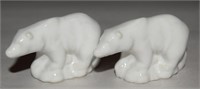 (2) Vtg Wade Whimsies Porcelain Polar Bear Figs