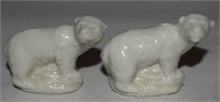 (2) Vtg Wade Whimsies Porcelain Polar Bear Figs