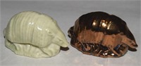 (2) Vtg Wade Whimsies Porcelain Armadillo Figures