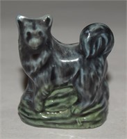 Vtg Wade Whimsies Porcelain Grey Husky Dog Figure