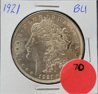 1921 BU MORGAN SILVER DOLLAR