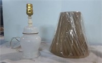 11” White Milk Glass Leviton Table Lamp