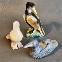 Small Bird Sculptures -Stone & Porcelain