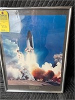 FRAMED COLOR PHOTOGRAPH - SPACE SHUTTLE CHALLENGER