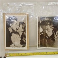 Pair Photo Postcards James Dean with mailer