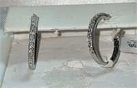 NIB Pr 1/10 cttw Diamond Sterling Hoop Earrings
