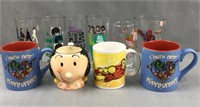 The Beatles glasses, super hero mugs, and other