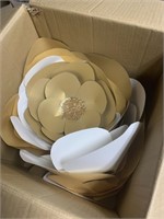 box of assorted paper flowers