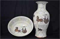 Mordern Porcelain Large Vase & Bowl