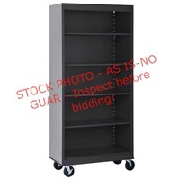 Sandusky 5-Shelf Metal Bookcase w/ Casters