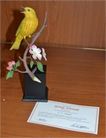 Danbury Mint Spring Serenade Warbler Bird Sculptue
