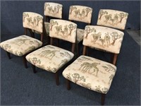 Upholsterd Zebra Print Japanese Dining Chairs
