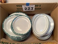 Assorted Green and White Dishes
