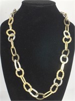 MULTI TONE LINK CHAIN NECKLACE ABOUT 30"