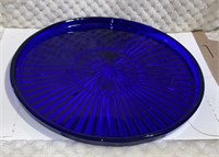 10" Cobalt Blue Glass tray/plate/serving dish