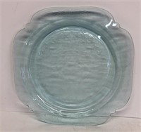Blue glass platter