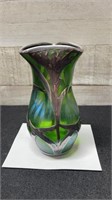 Rare 900/1000 Fine Silver Overlay Green Art Glass