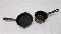 Cast-iron frying pan and pot