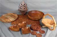 Assortment of Hand Made Wooden Bowls/Dishes/Etc.