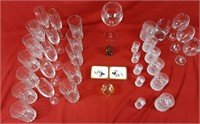 Glassware lot including wine glasses and shot