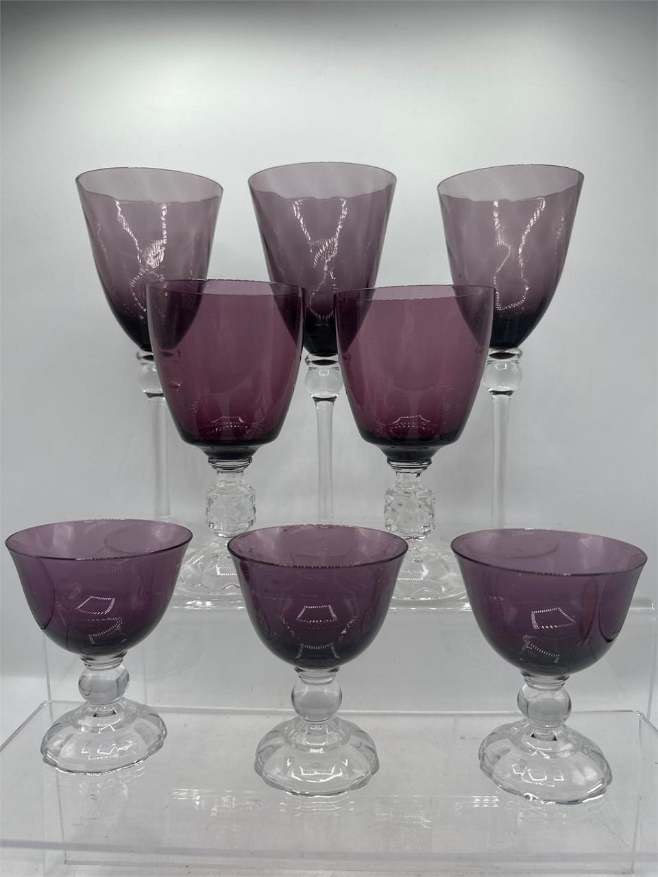 Amethyst purple glass stemware