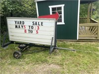 Trailer sign w/ box of letters & numbers