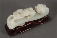 Chinese White Jade Belt Hook,