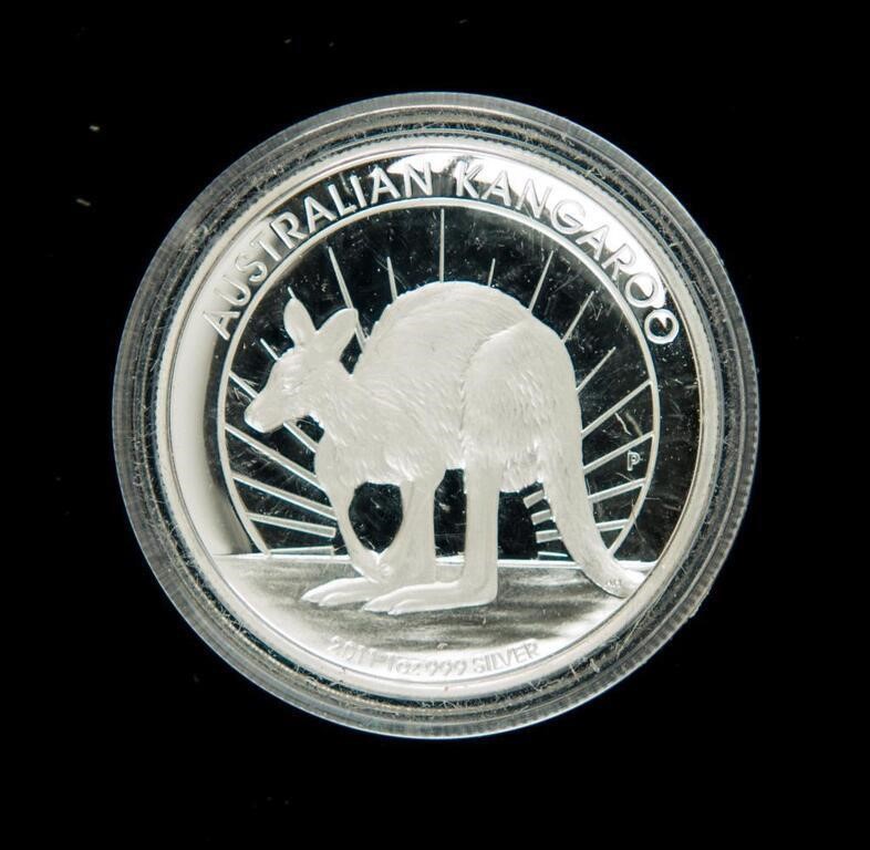 Coin 2011 Kangaroo High Relief AG Round-1 oz