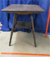 antique square oak lamp table