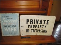 2 Metal Signs