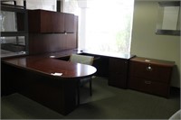 Kimball Office Setup: U shaped desk (72" x 30" x 2