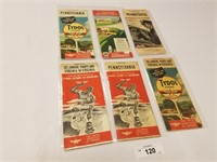 Selection of 6 Vintage Tydol Road Maps from the 40