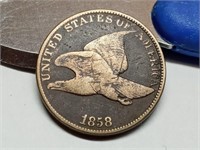 OF) 1858 flying eagle cent