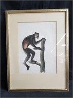 Vintage lemur picture plate