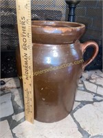 Brown Mississippi stoneware churn with handle no