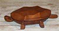 CARVED WOODEN TURTLE TRINKET BOX