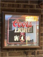 Mirrored and Lighted Coors Light Sign