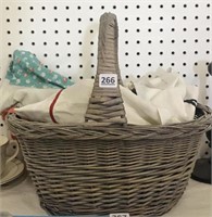 Basket Filled w/Vintage Aprons