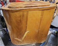 Vintage wood laundry hamper