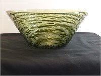 11.5" Avocado Green Soreno Pattern Punch Bowl