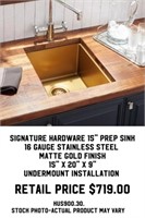 Signature Hardware 15" Prep Sink