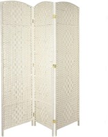 Fiber Weave Room Divider - White - 3 Panel