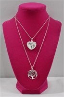 2pc .925 Sterling Chain Necklaces & Pendants