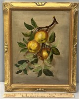 Apple Tree Fruit Antique Oil Painting on Board