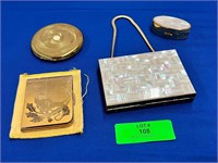 Lot Vintage Ladie's Compacts Mother of Pearl