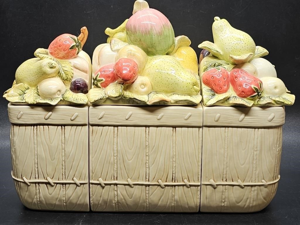 3-Piece Ceramic Canister Set is a Fruit Basket