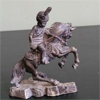 PEWTER HORSE RIDER W SWORD 4.5" TALL 
4" WIDE
